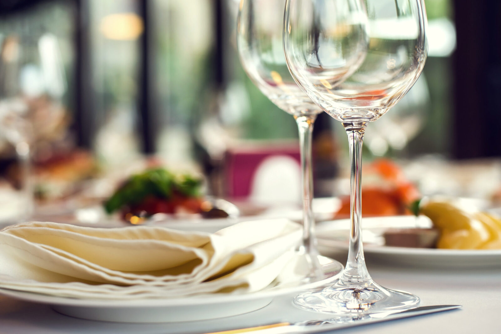 Close up of table setting at Eighteen Ninety Grille.