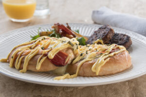 Plate gourmet breakfast at our Granbury TX hotel.